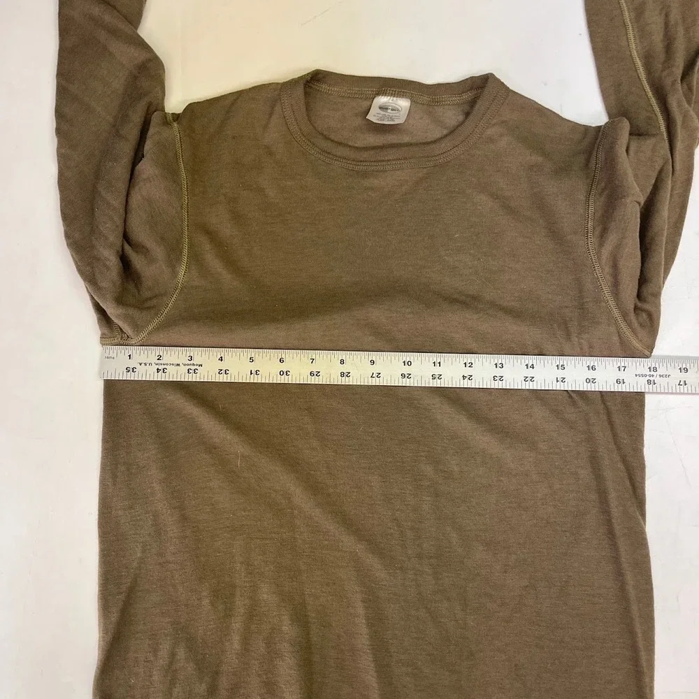 Duofold Mens Merino Wool Blend Thermal Base Layer Set Brown Medium Long John Top